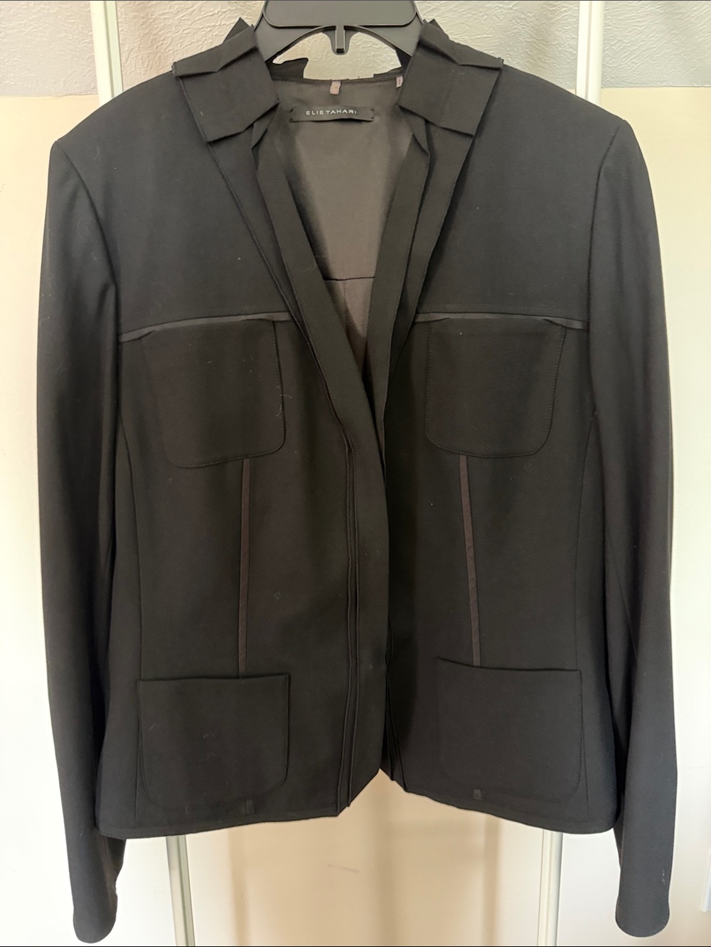Elie Tahari black ribbon edged jacket - size 14